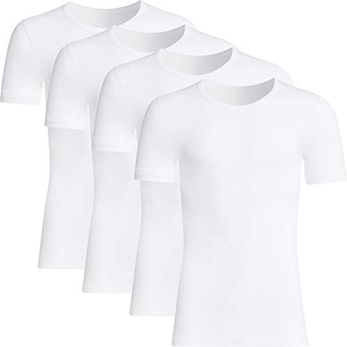con-ta Herren-Unterhemd, 1/2 Arm 4er-Pack Doppelripp weiß Größe 7 von con-ta