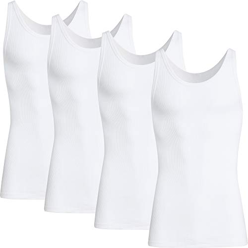 con-ta Herren-Unterhemd 4er-Pack Doppelripp weiß Größe 8 von con-ta