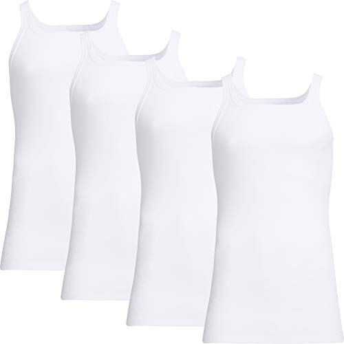 con-ta Herren-Unterhemd 4er-Pack Feinripp weiß Größe 8 von con-ta