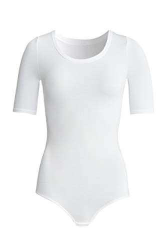 conta kurzarm Body Modal, bequemer Einteiler für Damen, T-Shirt Oberteil & Druckknöpfe, weiches Modal, Damenunterwäsche, weiß | Gr.: 38/S von con-ta