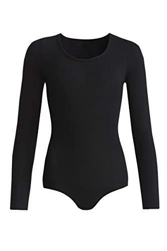 conta langarm Body Modal, bequemer Einteiler für Damen, mit Druckknöpfen & langem Arm, aus weichem Modal, Damenunterwäsche, in Farbe Schwarz | Gr.: 36/XS - 48/3XL von con-ta