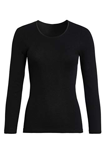 con-ta Langarm Shirt, klassisches Oberteil für Damen, aus weichem Angora und Baumwolle, dezentes Basic, in Schwarz, Größe: 50 von con-ta