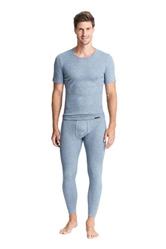 con-ta Lange Hose, Klassische Unterwäsche für Herren, Bequeme Unterhose in modernem Design, warme Leggins aus weicher Baumwolle, in Jeansblau, Größe: 6 von con-ta