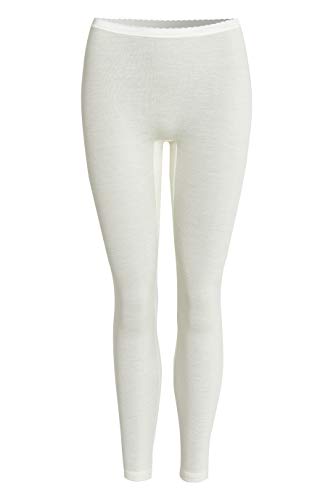 con-ta Lange Hose, Leggings für Damen, Bequeme Unterbekleidung aus Wolle und Modal, weiche Unterwäsche in Feinstrick, in Wollweiß, Größe: 42 von con-ta