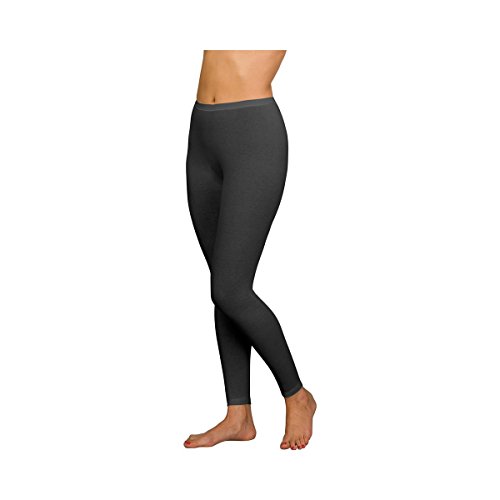 con-ta Lange Hose, warme Unterbekleidung aus Baumwolle und Angora, Leggings für Damen, weiche Unterwäsche, in Schwarz, Größe: 42 von con-ta