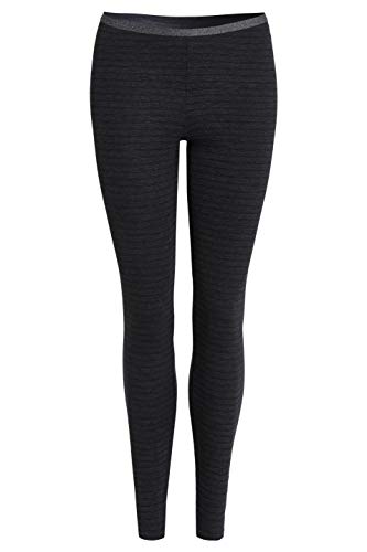 conta Thermo Lange Hose, Leggings aus natürlicher Baumwolle, Lange Unterwäsche, wärmende Thermo-Leggings, Damenbekleidung, Schwarz Geringelt, Größe: 36/XS - 50/4XL von con-ta