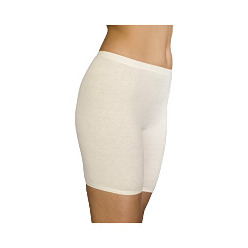 con-ta Normalbeinschlüpfer, weiche Unterwäsche für Damen aus Baumwolle und Angora, Bequeme Unterbekleidung, anliegende Pants, in Wollweiß, Größe: 42 von con-ta