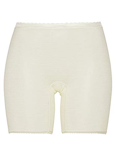 con-ta Normalbeinschlüpfer, weiche Unterwäsche für Damen aus Wolle und Modal, Bequeme Unterbekleidung, anliegende Pants, in Wollweiß, Größe: 46 von con-ta