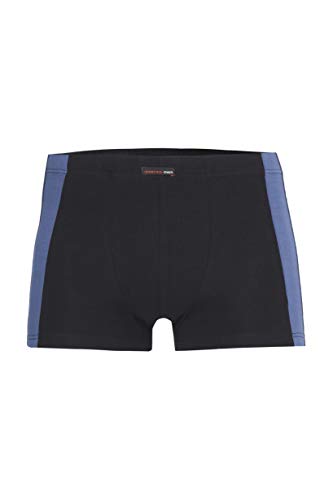 con-ta Pants, Bequeme Unterwäsche für Herren, mit Kontrastabsatz, aus natürlicher Baumwolle, weicher, Herrenunterwäsche, in Schwarz/Ozean, Größe: 8 von con-ta