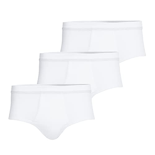 con-ta Slip mit Eingriff 3er Spar-Pack, Unterwäsche für Herren, im klassischen Design, Unterhose zum Wohlfühlen, aus Baumwolle, in Weiß, Größe: 6/L von con-ta