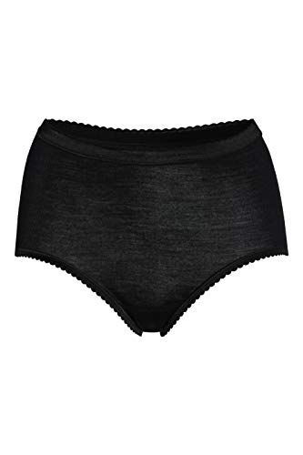 con-ta Taillenslip, Bequeme Damenunterwäsche, warme Unterwäsche aus Wolle und Modal, weicher Slip, in Schwarz, Größe: 50 von con-ta