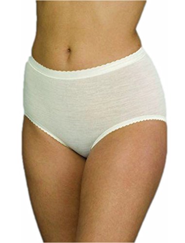 con-ta Taillenslip, Bequeme Damenunterwäsche, warme Unterwäsche aus Wolle und Modal, weicher Slip, in Wollweiß, Größe: 42 von con-ta