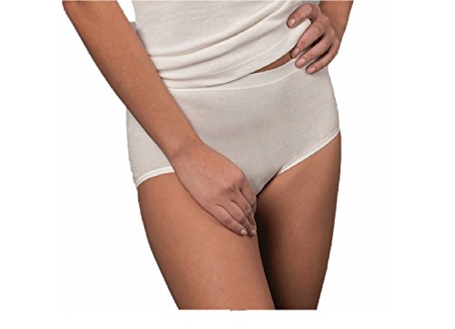 con-ta Taillenslip, weiche Damenunterwäsche, Warmer Slip aus Baumwolle und Angora, Bequeme Wäsche, in Wollweiß, Größe: 44 von con-ta