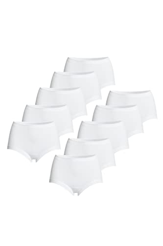 Conta Taillenslip, Slip für perfekte Bequemlichkeit, Klassische Damenwäsche, Slip aus 100% Baumwolle, weiß | 10er Pack, 40/M von con-ta