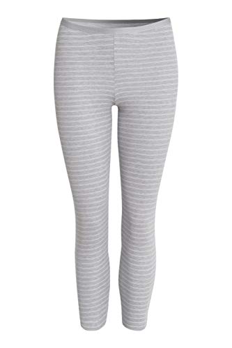 con-ta Thermo 3/4 Lange Hose, Leggings mit natürlicher Baumwolle, Bequeme Thermo-Unterwäsche, Damenbekleidung, Sterling Geringelt, Größe: 2XL von con-ta