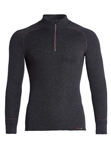 Conta Thermo Langarm Shirt mit Zipper für Herren, wärmendes Longsleeve aus natürlicher Baumwolle, bequemes Basic, Herrenbekleidung, Schwarz Melange, Größe: 5/M von con-ta