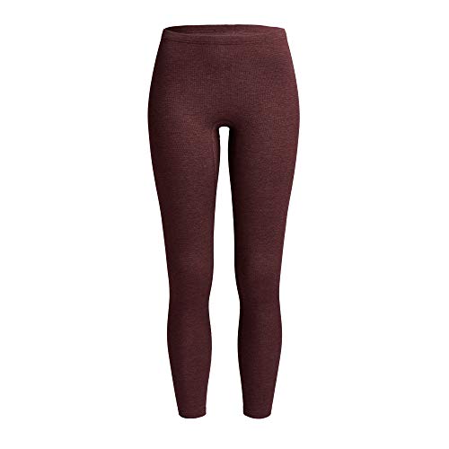 Conta Thermo Lange Hose, Damenleggings mit natürlicher Baumwolle, wärmeisolierende Thermo-Leggings, Lange Unterwäsche, Burgund Melange, Größe: 36/XS von con-ta