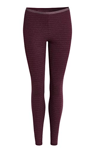 Conta Thermo Lange Hose, Leggings aus natürlicher Baumwolle, Lange Unterwäsche, wärmende Thermo-Leggings, Damenbekleidung, Bordeaux Geringelt, Größe: 38/S von con-ta