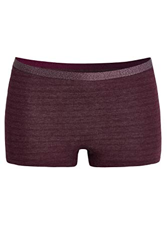 Conta Thermo Panty, bequemer Hipster mit natürlicher Baumwolle, wärmeisolierende Thermounterwäsche, Damenbekleidung, Bordeaux Geringelt, Größe: 42/L von con-ta