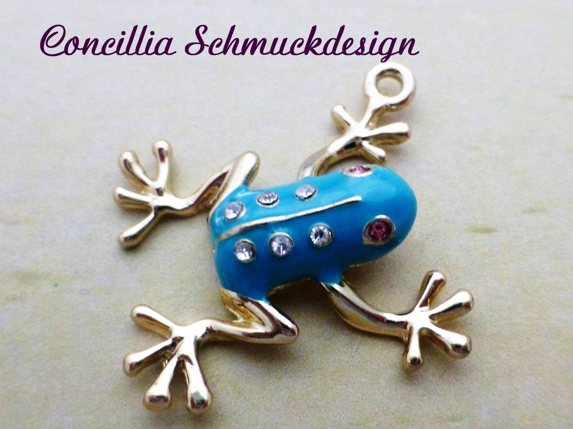 Anhänger Frosch Blau Goldfarben von concilliadesign