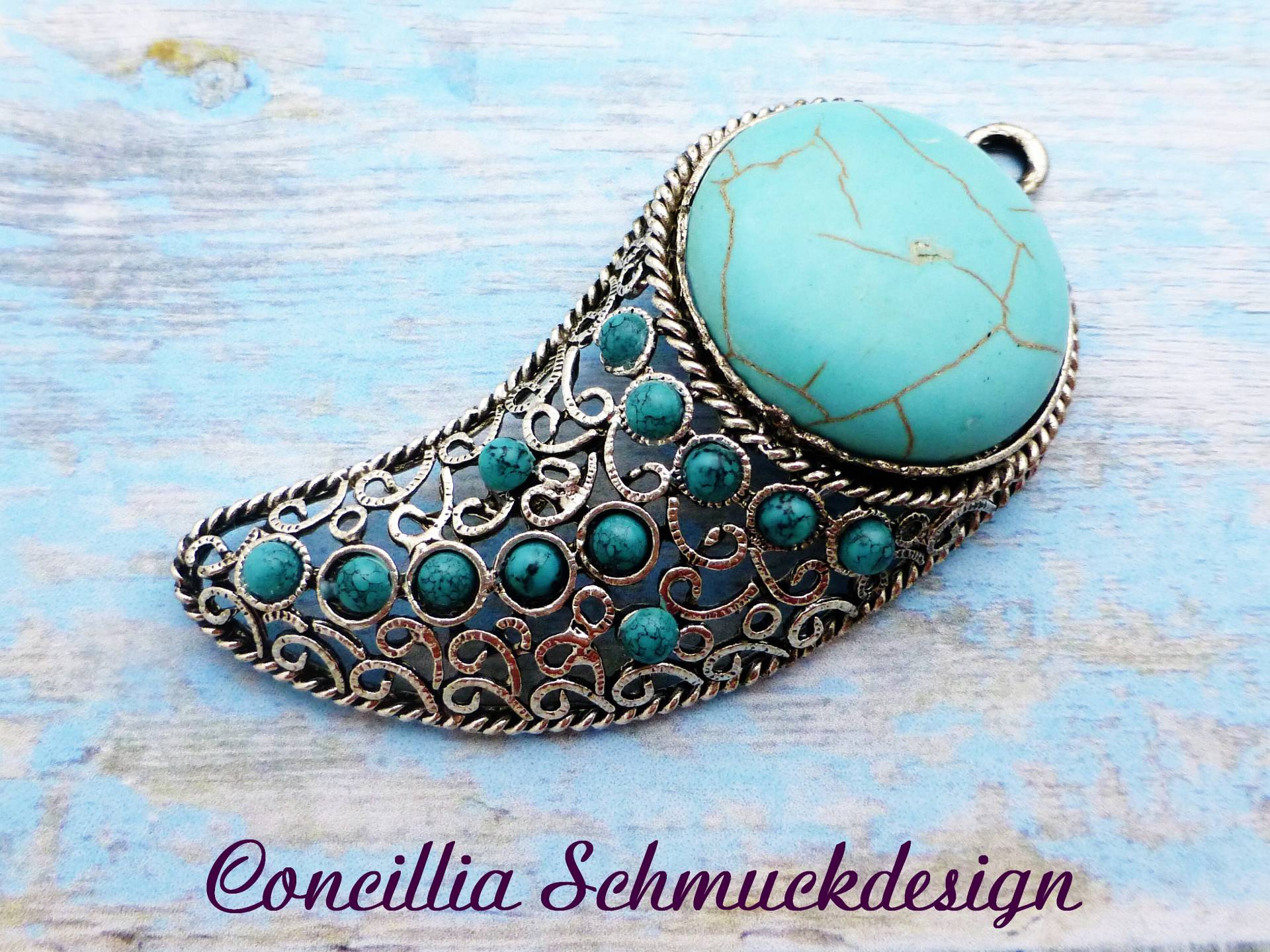 Anhänger Groß Türkis Howlit von concilliadesign