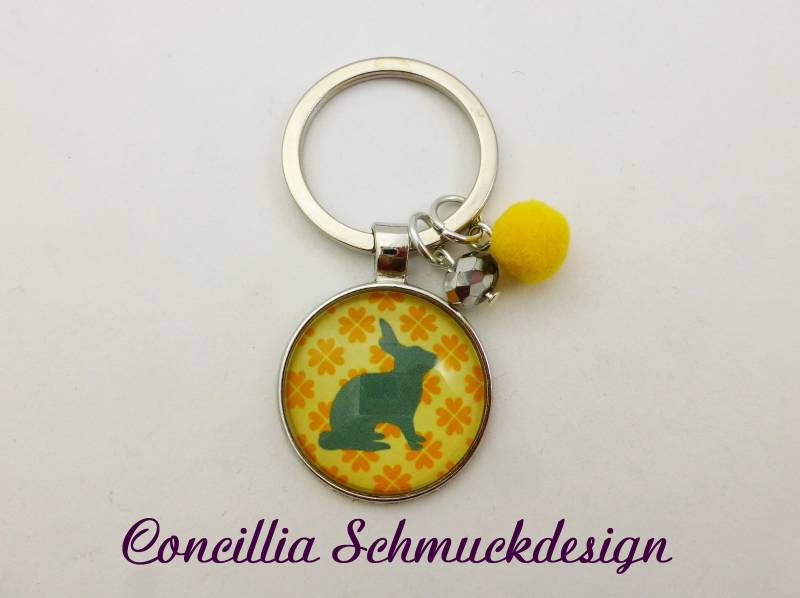 Anhänger Hase Grau Gelb von concilliadesign