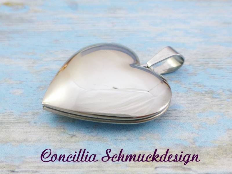 Anhänger Medaillon Herz Edelstahl von concilliadesign