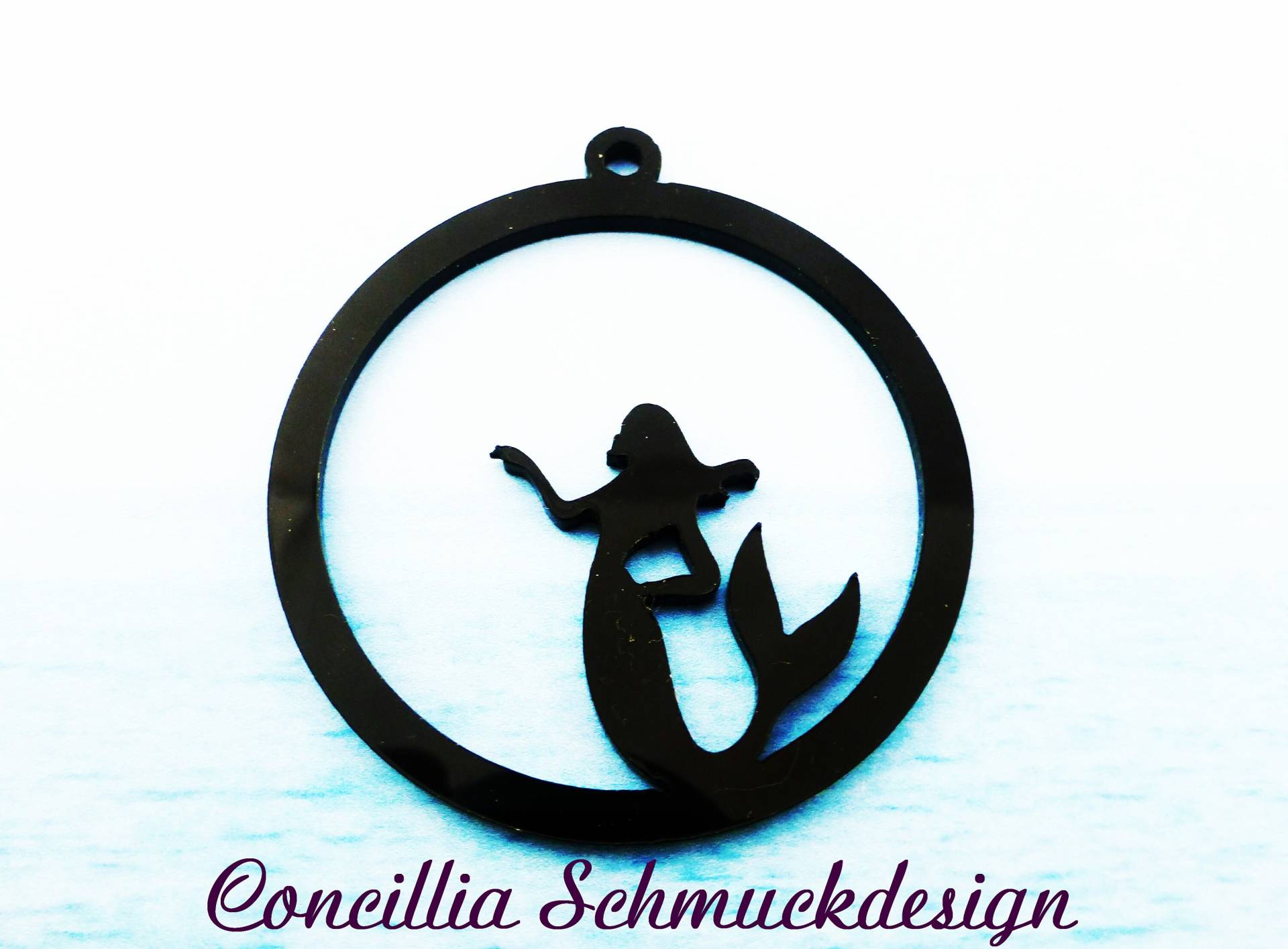 Anhänger Meerjungfrau Schwarz Kunststoff von concilliadesign