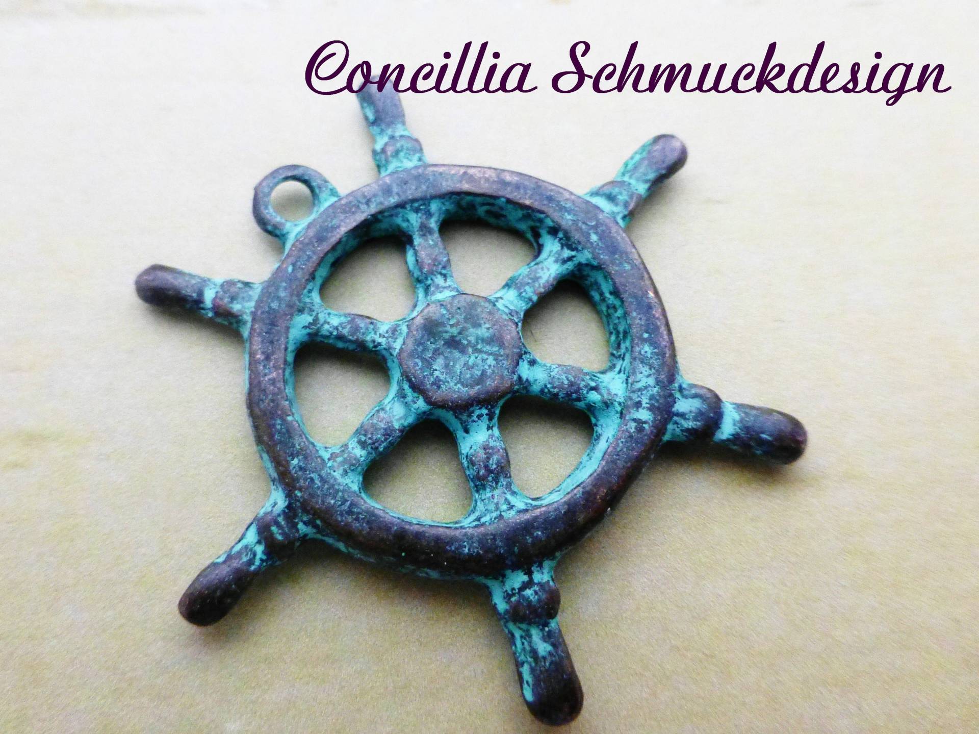 Anhänger Steuerrad Patiniert Türkis von concilliadesign