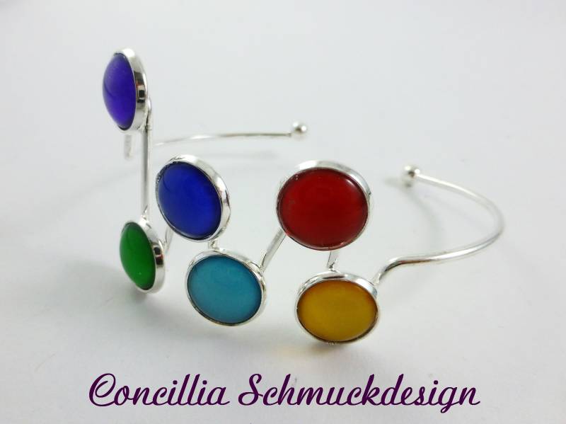 Armreif Offen Bunt Silber von concilliadesign