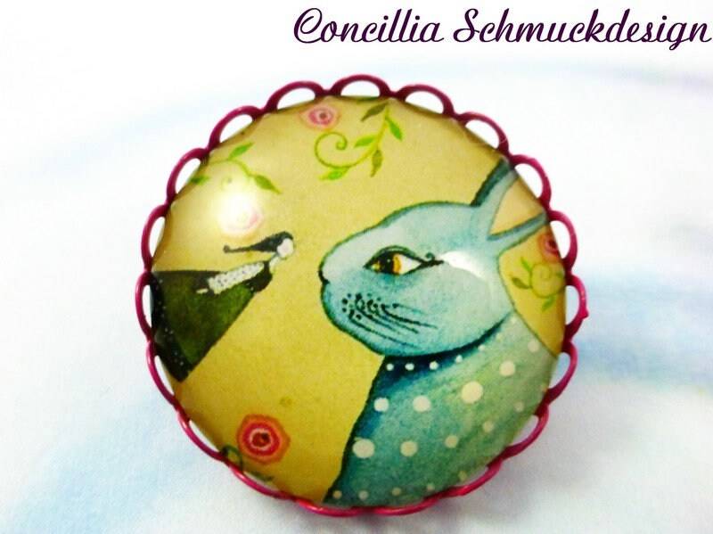 Brosche Hase Und Prinzessin von concilliadesign