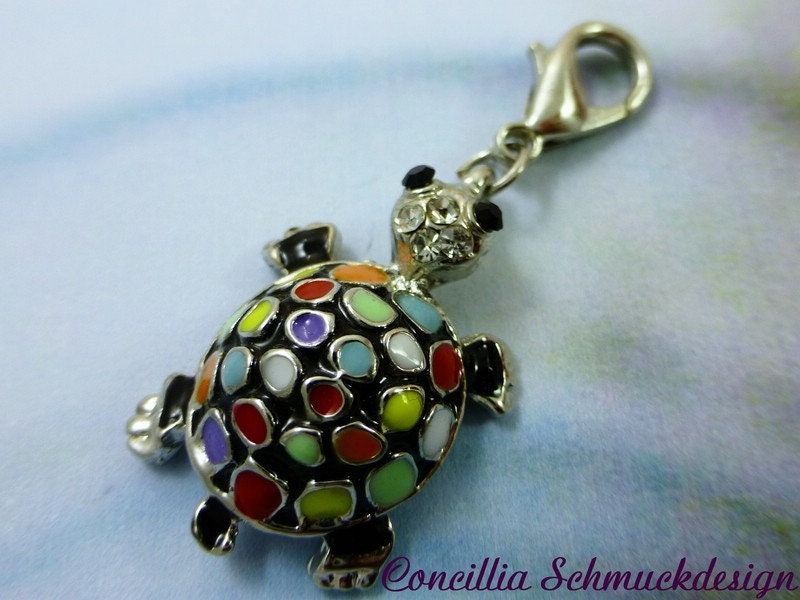 Charm Bunte Schildkröte Mit Karabiner Charm Bunte Schildkröte Mit Karabiner von concilliadesign