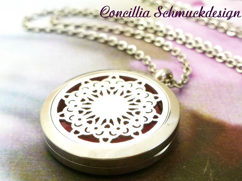 Edelstahl Duft Medaillon Mandala von concilliadesign
