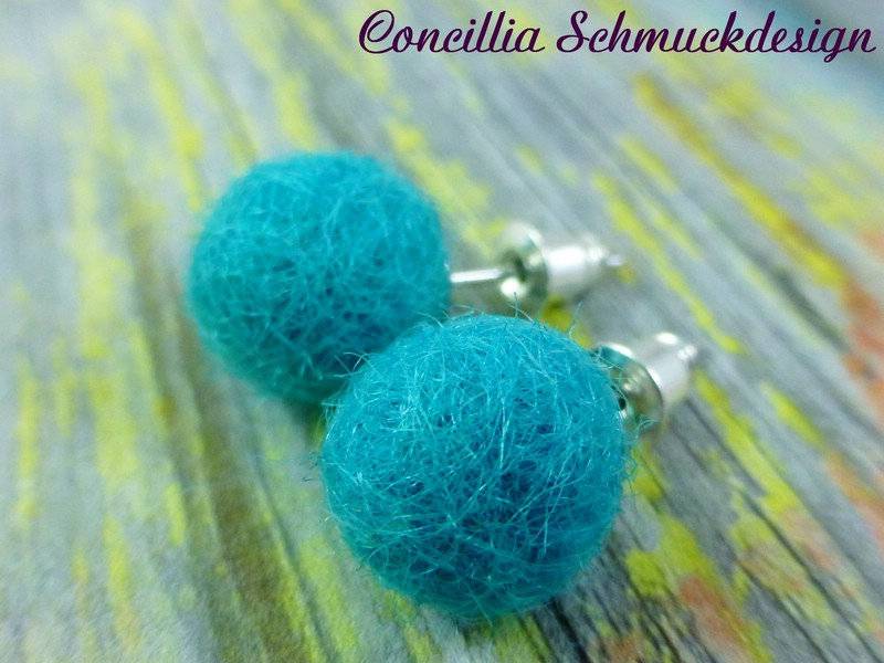 Filz Ohrstecker Türkis von concilliadesign