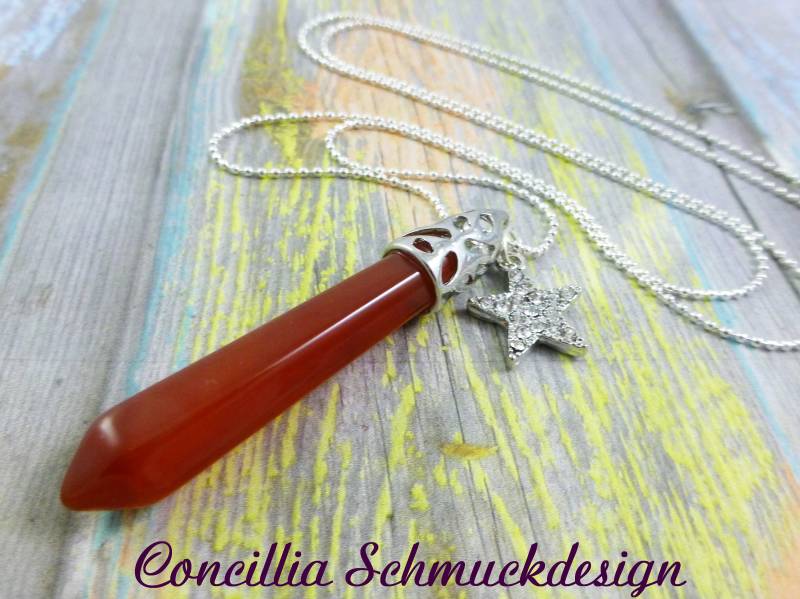 Karneol An Versilberter Kugelkette von concilliadesign