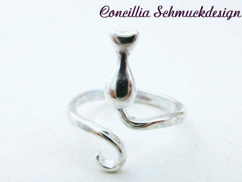 Katzen Ring Versilbert von concilliadesign