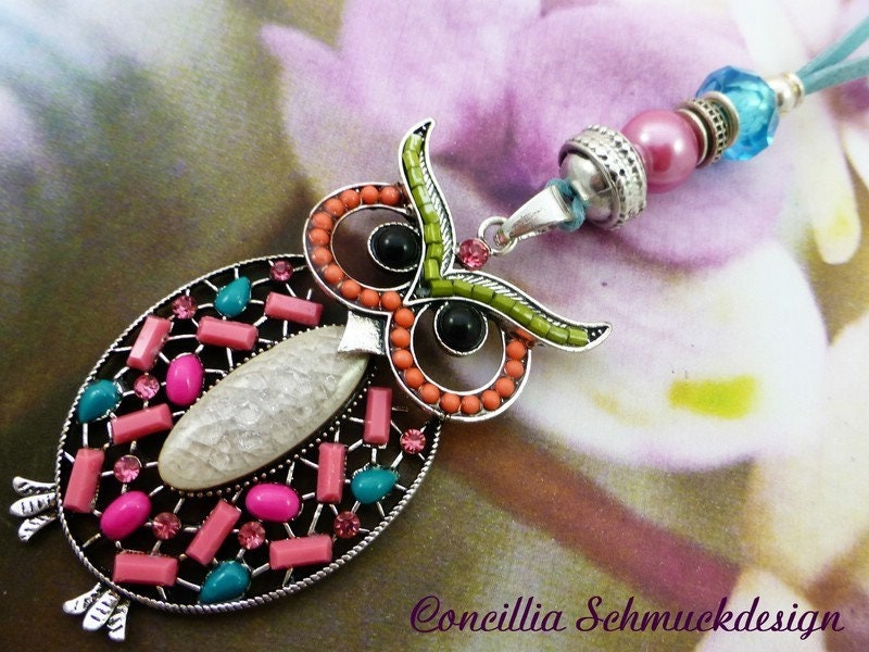 Kette Bunte Eule Groß von concilliadesign