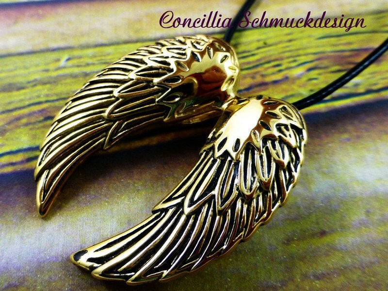 Kette Doppelflügel Edelstahl Geschenk Männer von concilliadesign