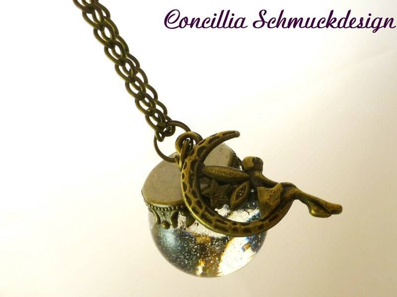 Kette Elfe Glaskugel Bronze Unikat von concilliadesign