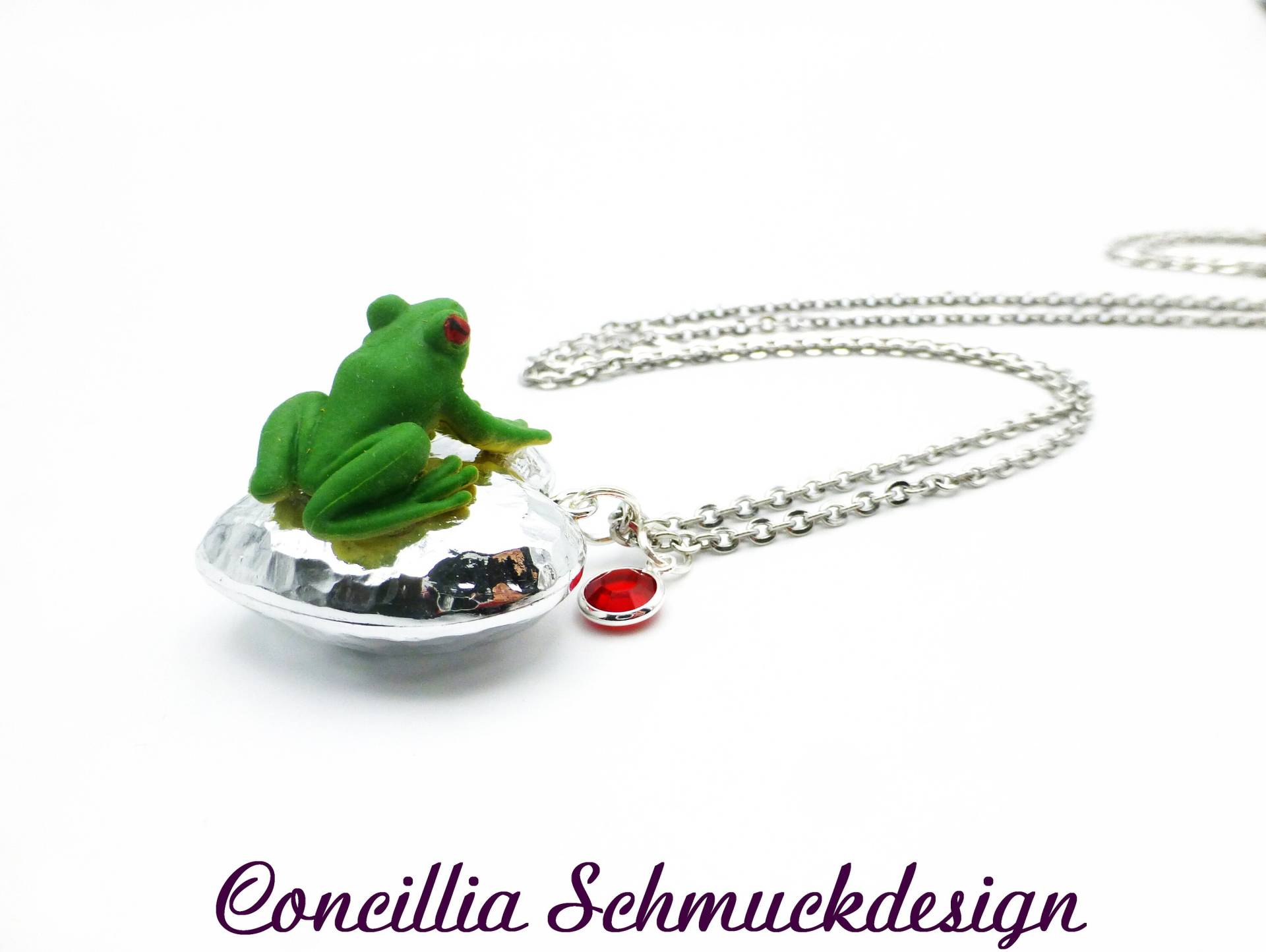 Kette Frosch Herz Silber An Edelstahlkette von concilliadesign