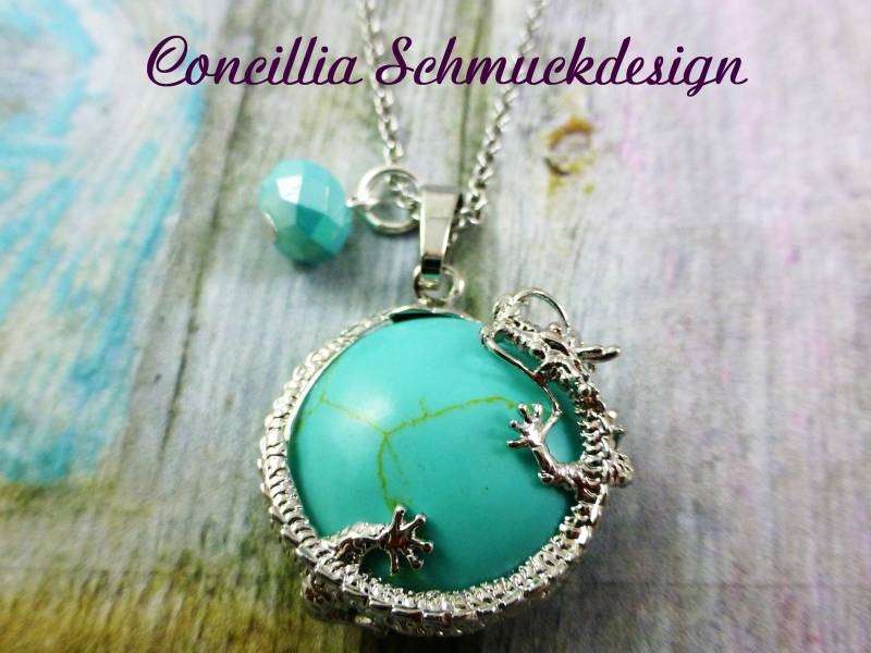 Kette Glücksdrache Türkis von concilliadesign