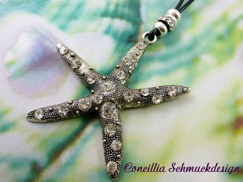 Kette Großer Glitzer Seestern von concilliadesign