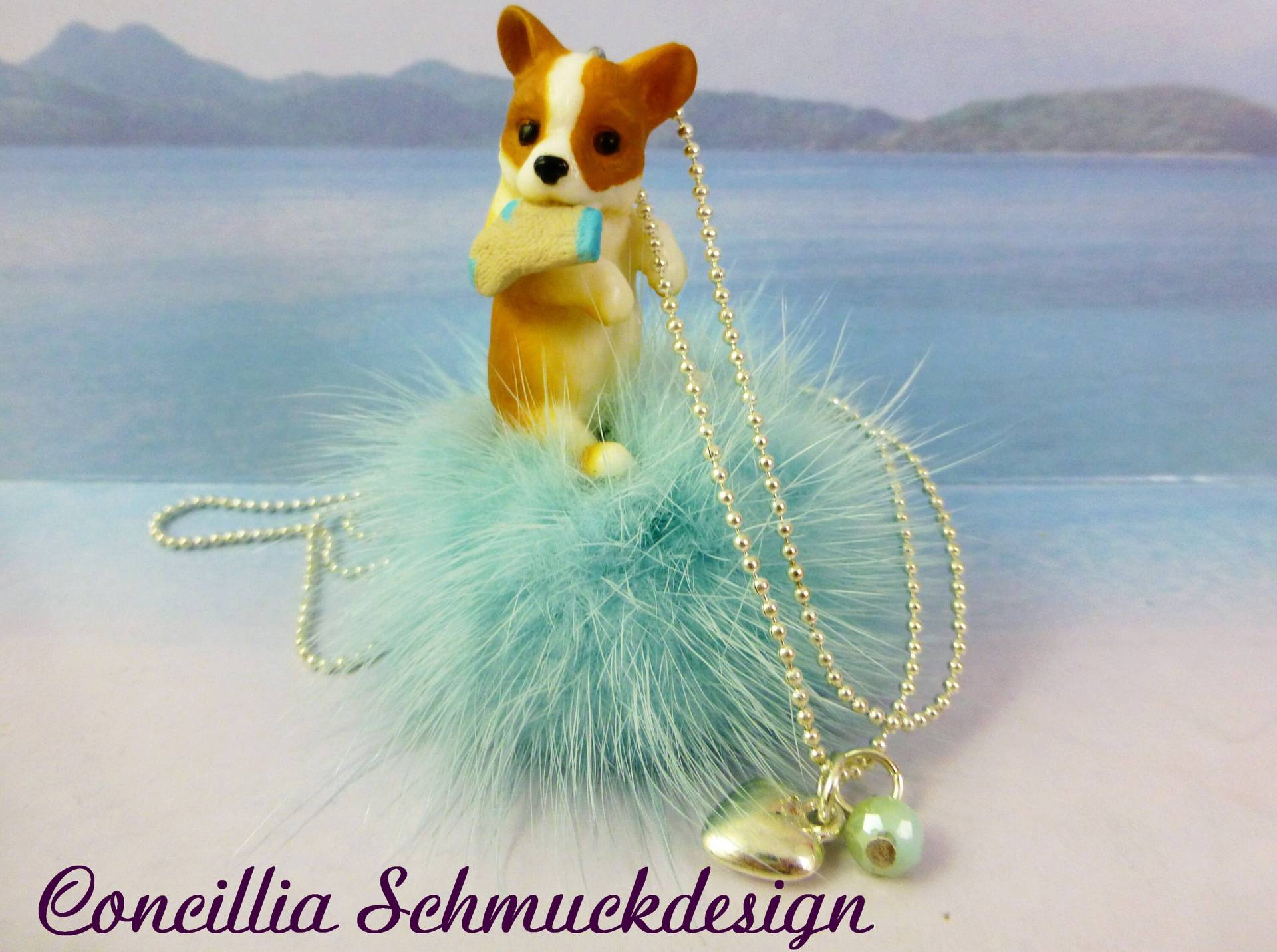Kette Hund Puschel Hellblau von concilliadesign