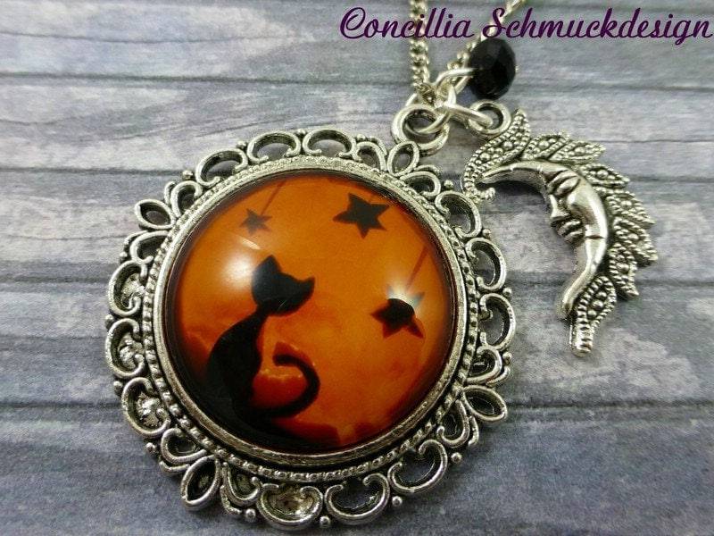 Kette Katze Im Nachthimmel von concilliadesign