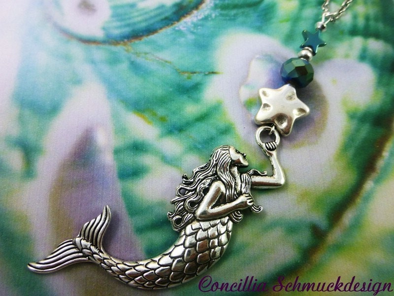 Kette Lang Nixe Meerjungfrau Stern Maritim Kette Lang Nixe Meerjungfrau Stern Maritim von concilliadesign