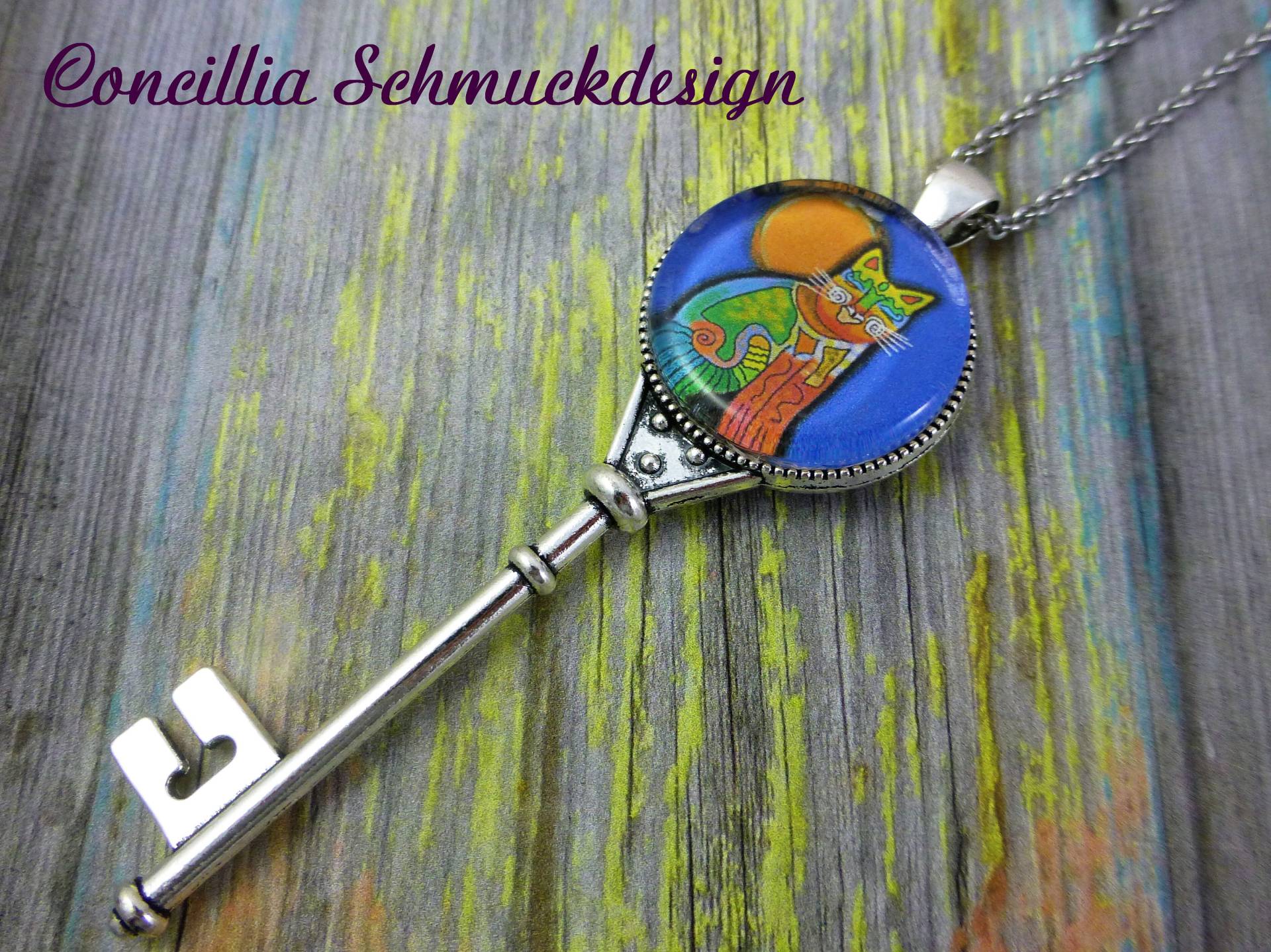 Kette Lang Schlüssel Katze Edelstahl von concilliadesign