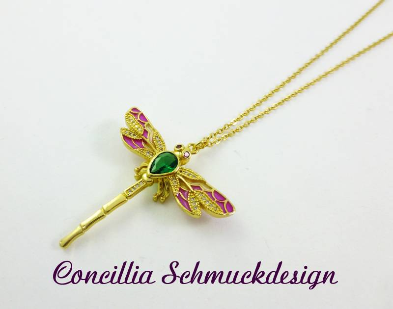 Kette Libelle 18 K Gold Mit Zirkonia von concilliadesign