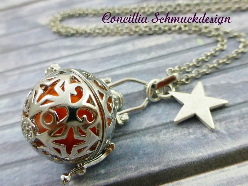 Kette Mit Stern Klangkugel Orange von concilliadesign