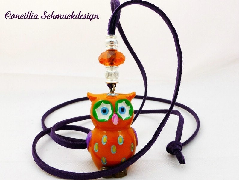 Kette Orange Eule von concilliadesign