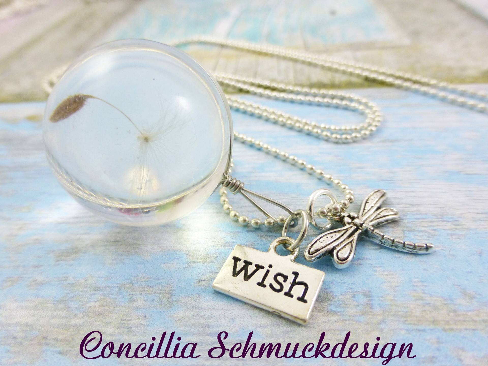 Kette Pusteblume Mit Libelle von concilliadesign